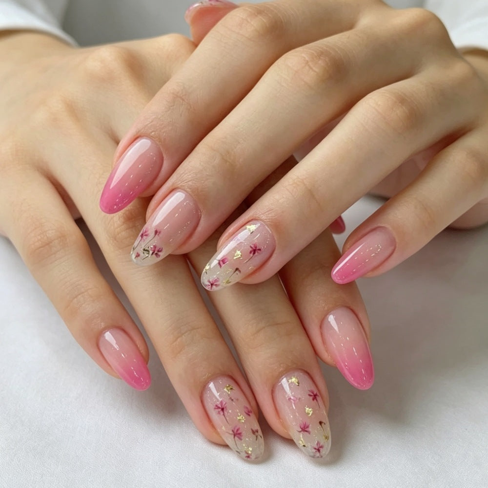 Artificial Nail Set with Elegant Floral Designs Kalsten