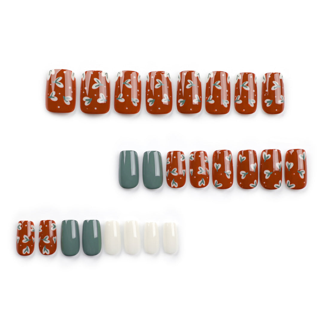 Elegant artificial nails with creative heart decorations Kalsten