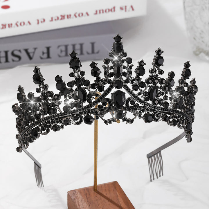 Ladies Opulent Tiara with Black Crystal Detailing Kalsten