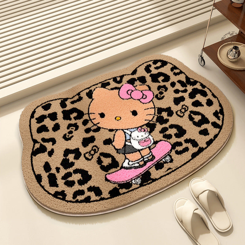 Plush Cartoon Cat Bath Mat