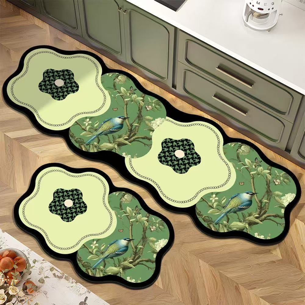 Decorative Floral Kitchen Mat