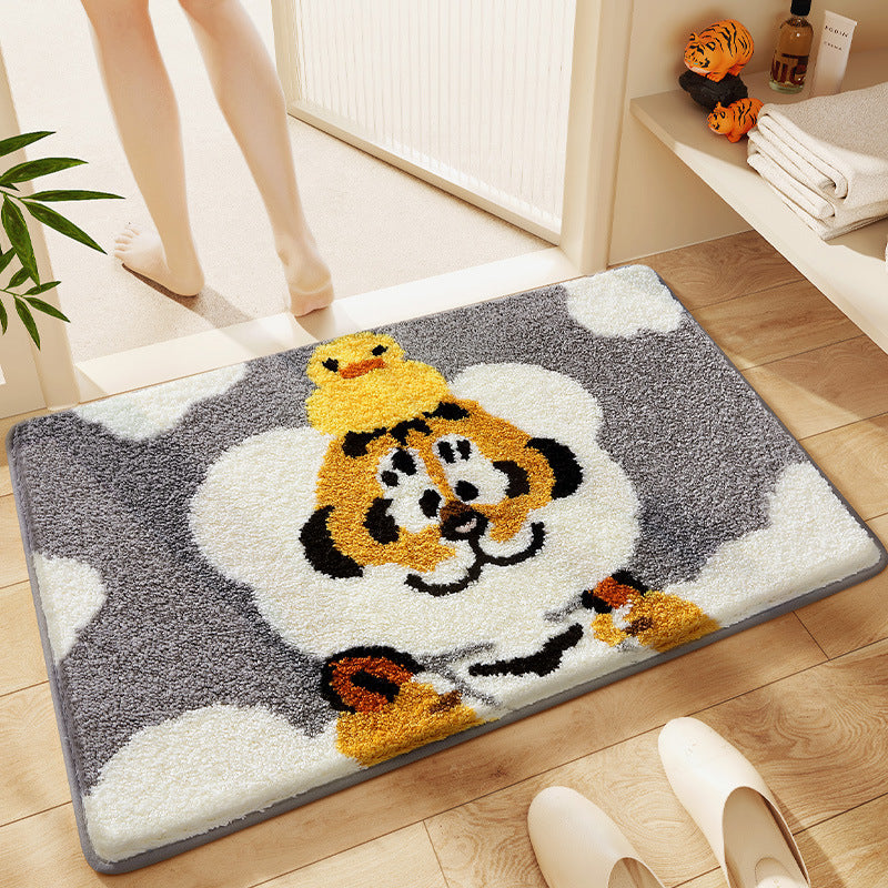 Playful Cartoon Tiger Bath Mat Kalsten
