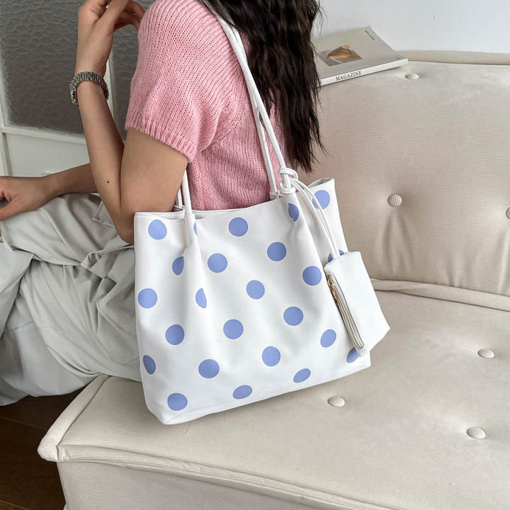 Spacious Polka Dot Tote Bag
