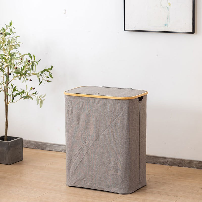 High-quality laundry container with practical and modern bamboo lid Kalsten