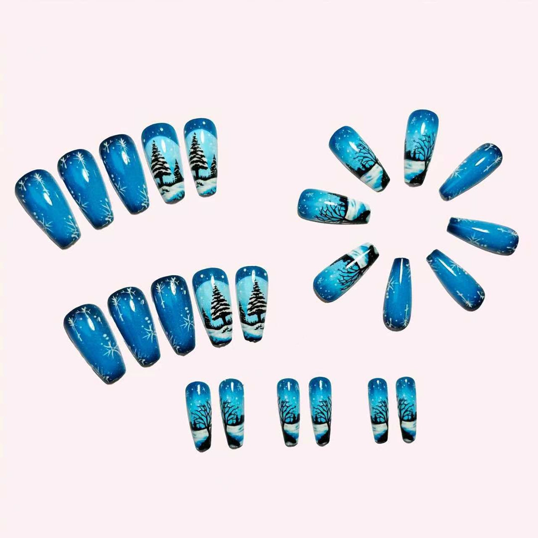 Artistic Winter Scene Nail Art