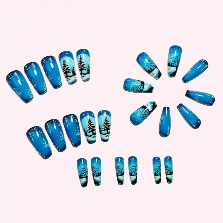 Artistic Winter Scene Nail Art