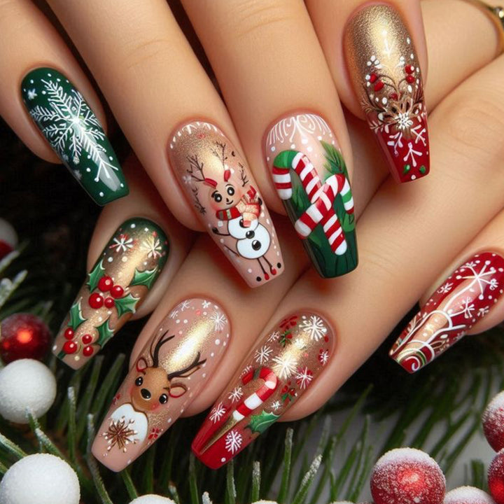 Festive Themed 3D Nail Art Extensions Kalsten