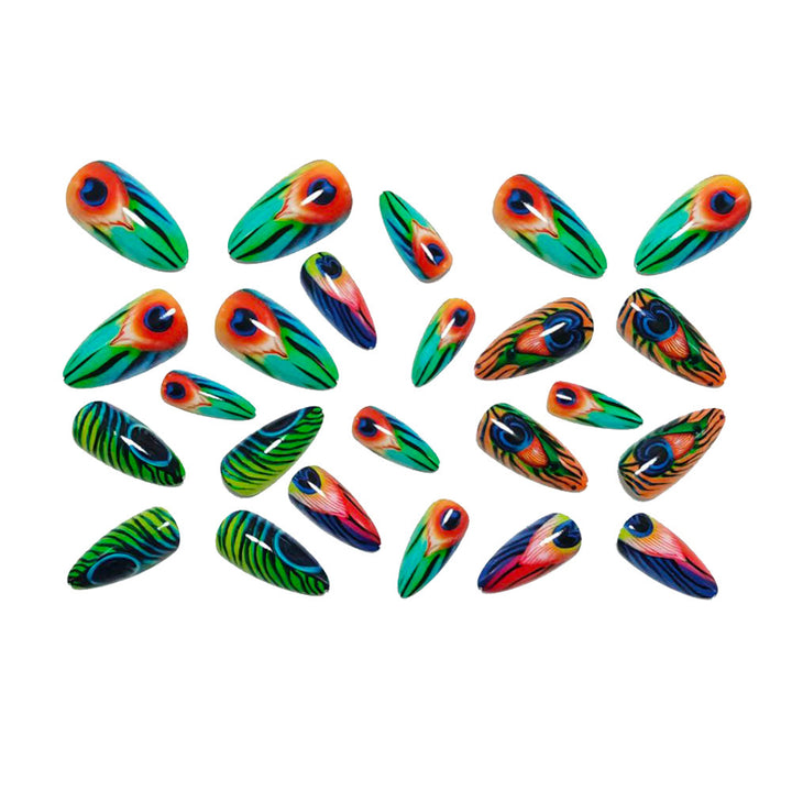 Creative artificial nails with peacock pattern Kalsten