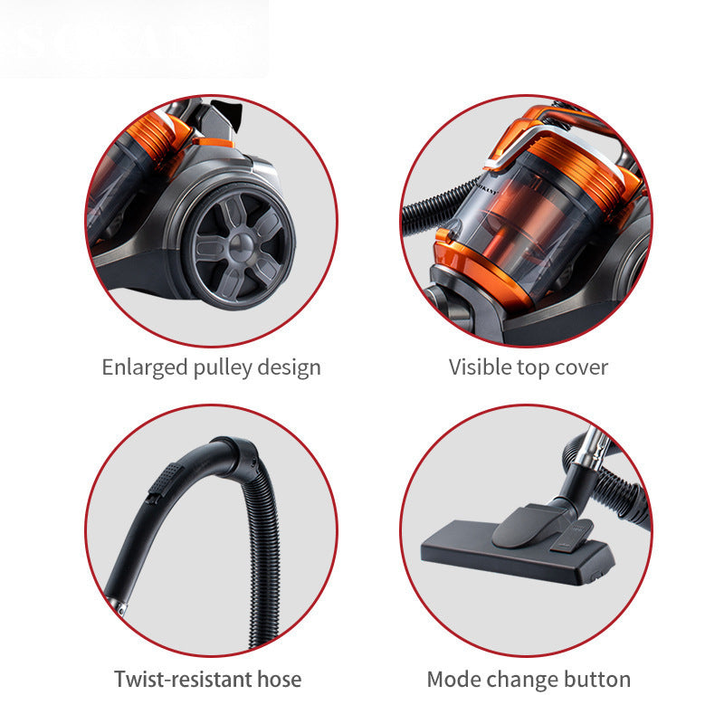 High-Suction Bagless Vacuum Cleaner with One-Button Take-Up Function Kalsten