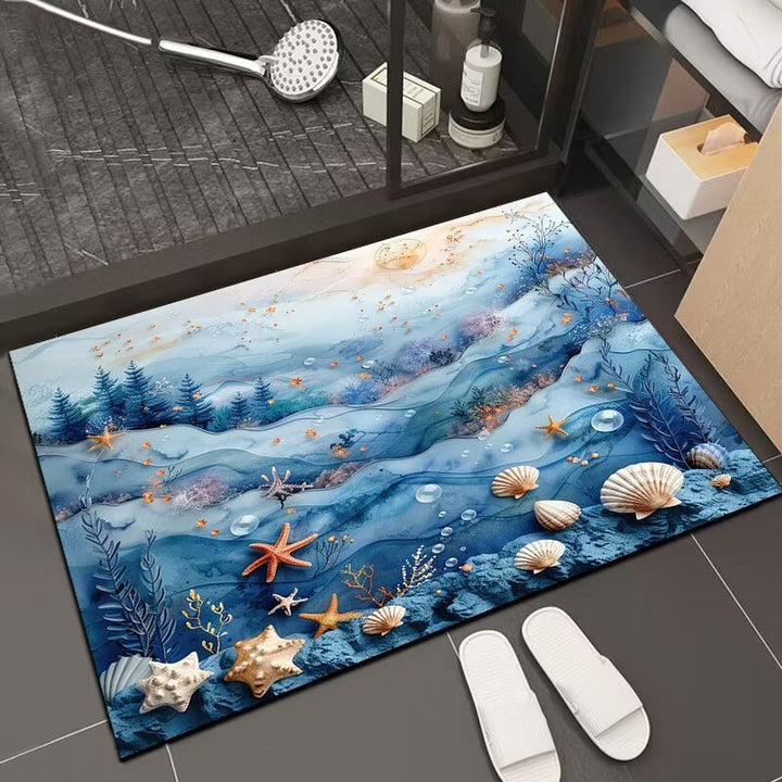 Reflective Floral Bath Mat