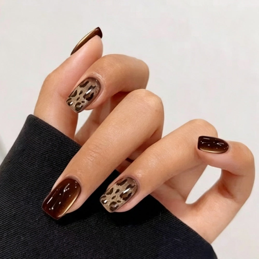 Artistic Leopard Print Nail Enhancements