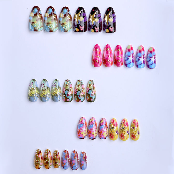 Artificial nails with handcrafted designs Kalsten