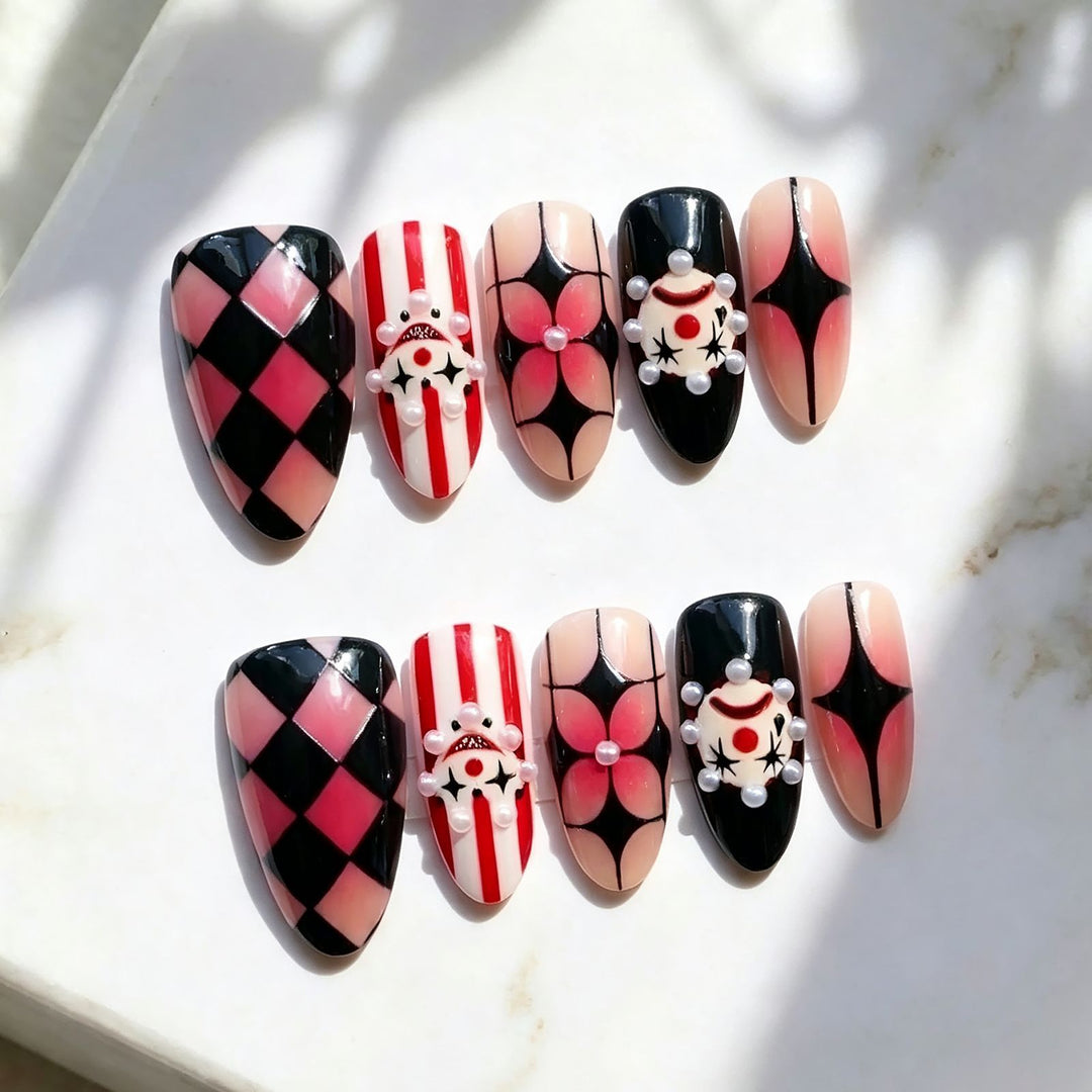 Whimsical Artistic Press-On Nail Set Kalsten