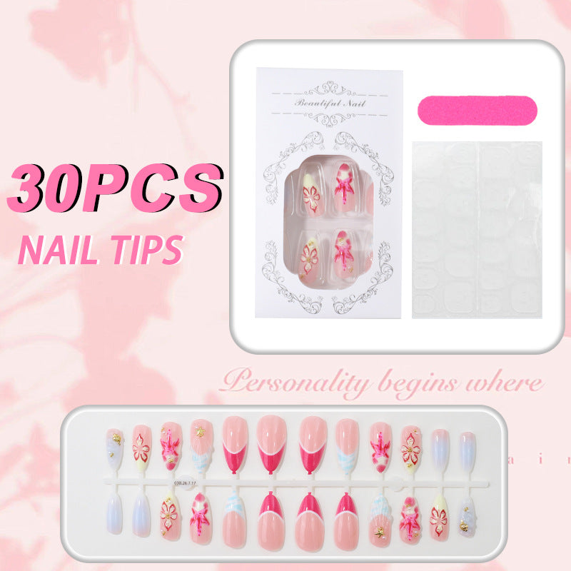 Artistic Floral Press-On Nail Tips Kalsten