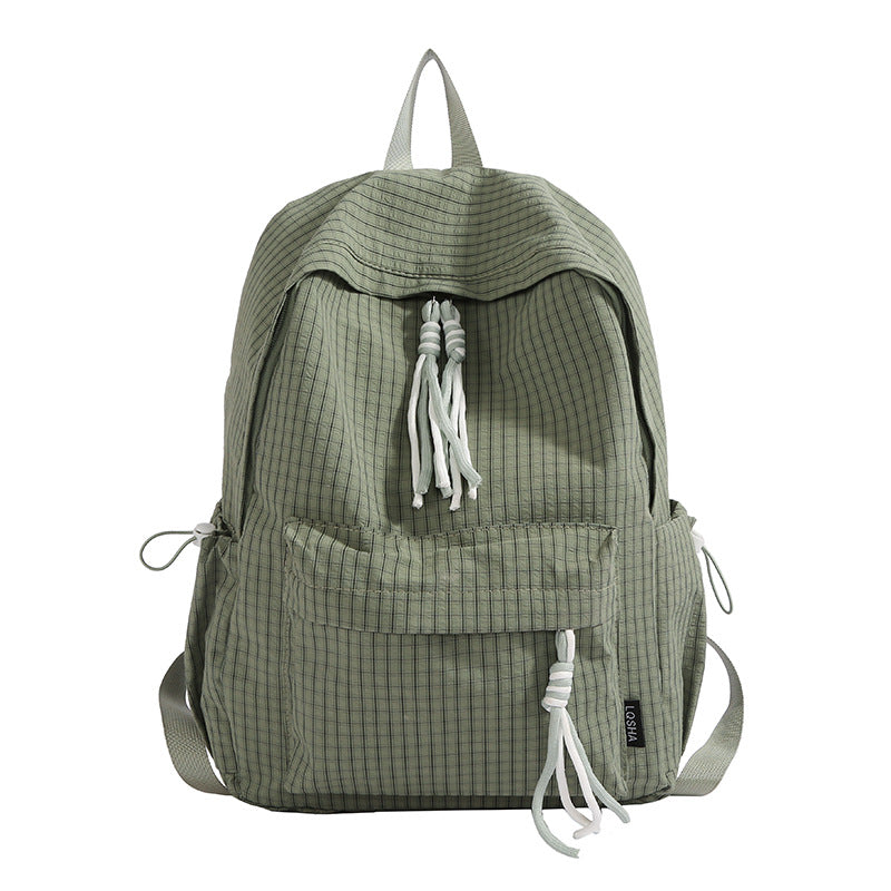 Lightweight Grid Pattern Drawstring Backpack Kalsten