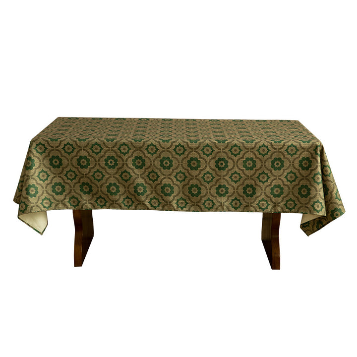 Rectangular tablecloth made of cotton-linen blend with ornamental jacquard structure Kalsten