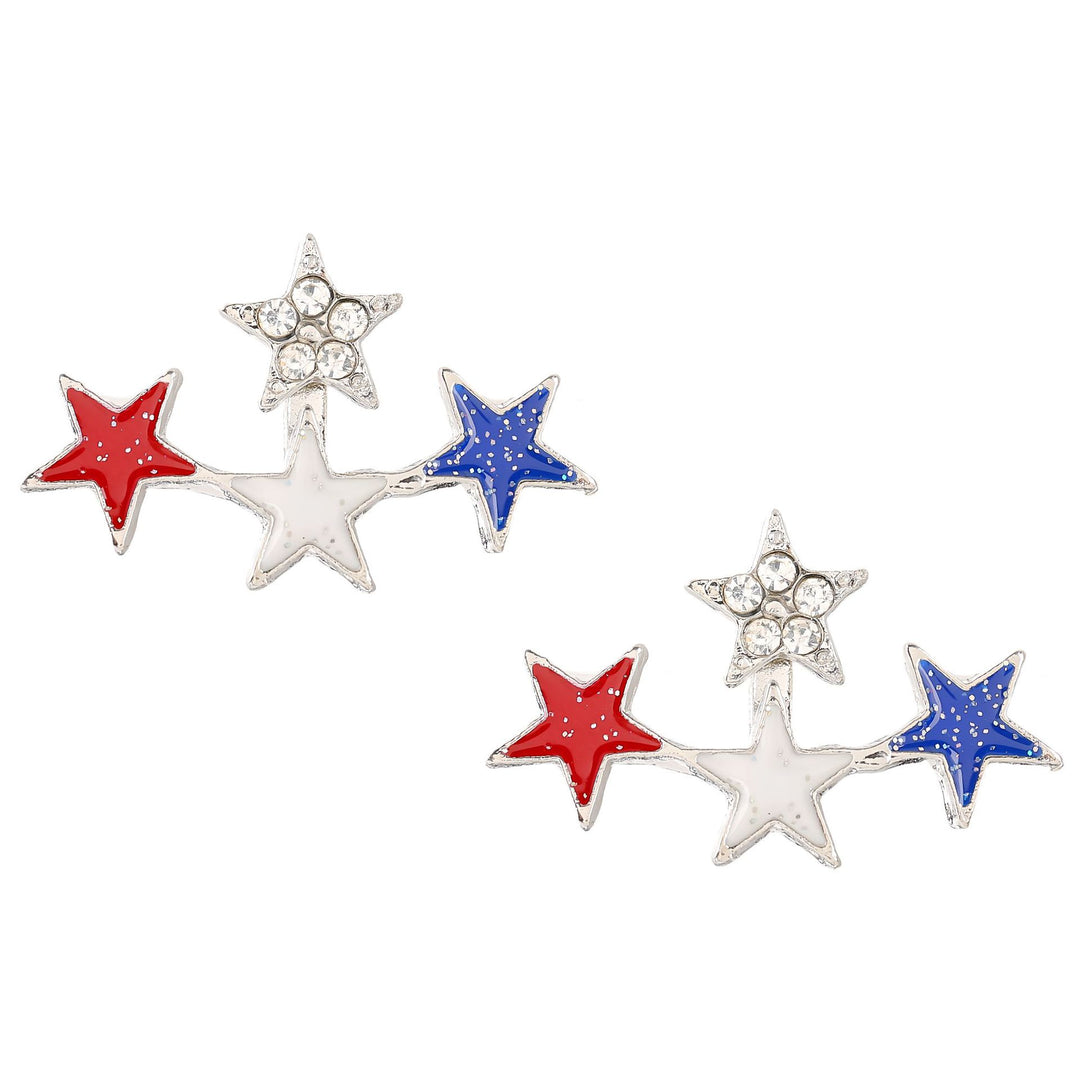 Women nan enamel horseshoe earrings with star motif and fishhook closure Kalsten