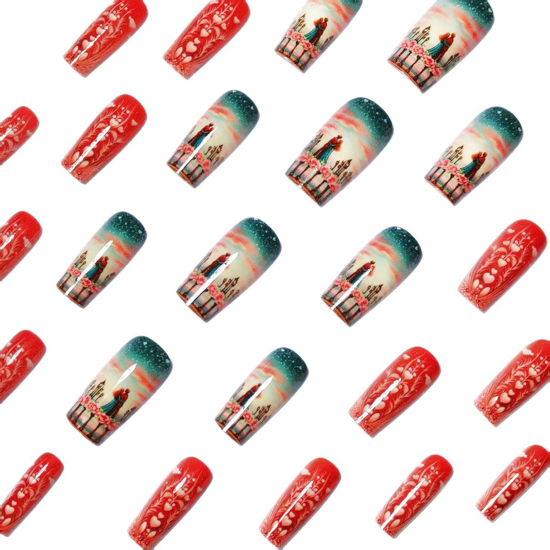 Artificial nails with Romantic Couple motif Kalsten