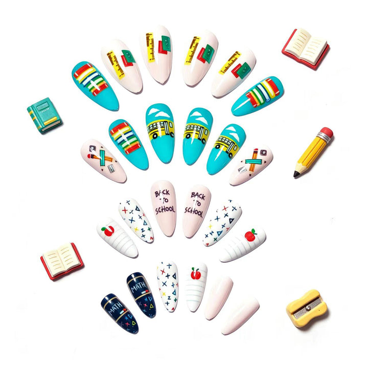 Art Nails with Creative School Motif Kalsten
