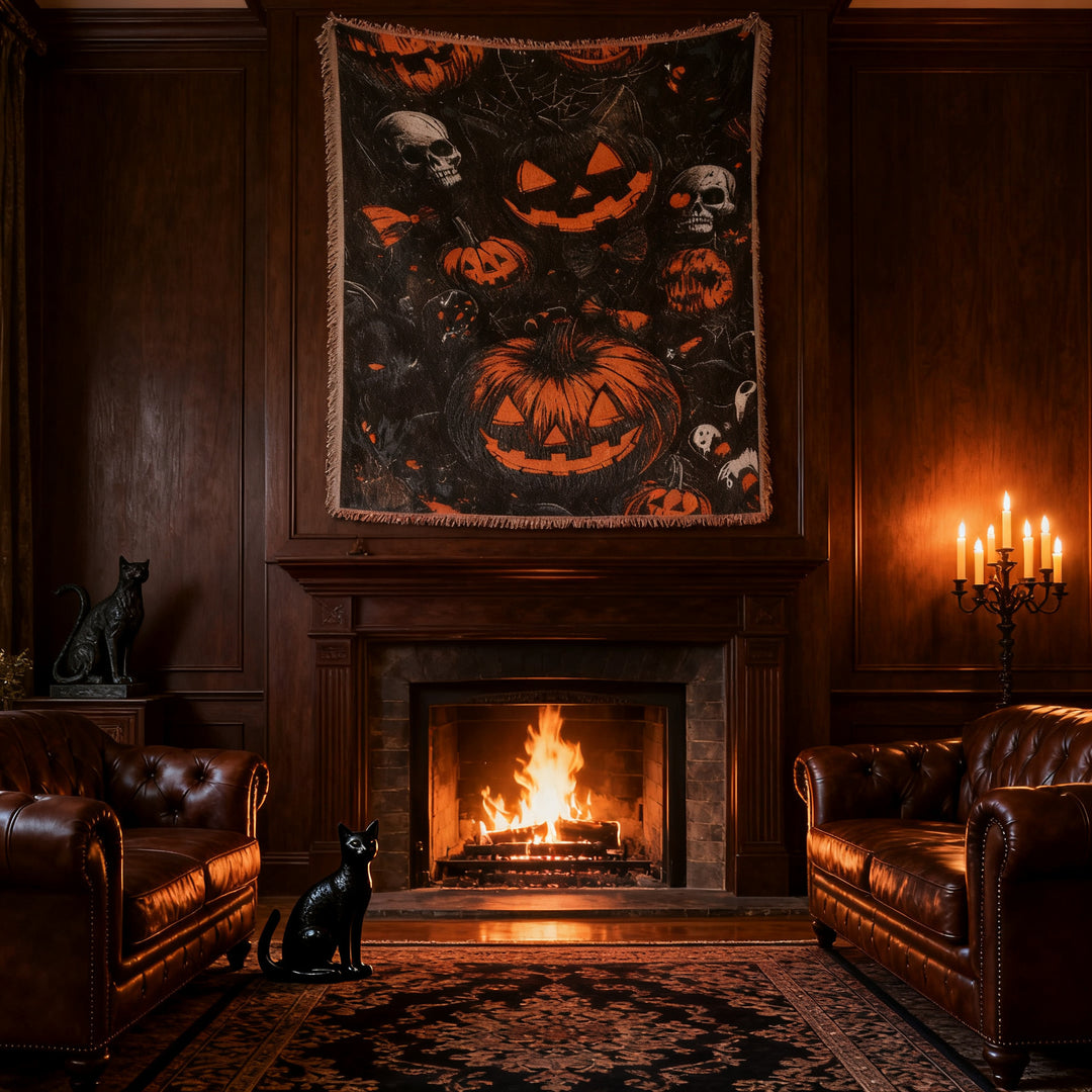 Halloween-Themed Cozy Throw Blanket