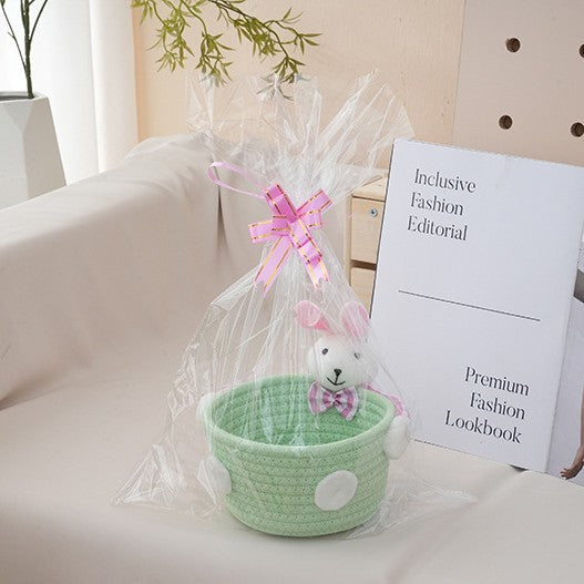 Cozy storage basket with bear motif Kalsten