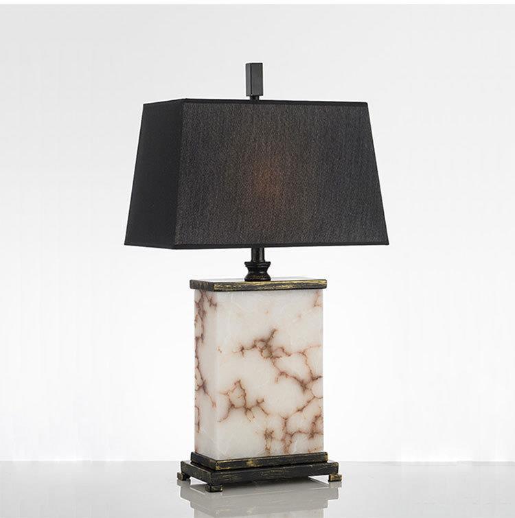 Contemporary Marble & Fabric Table Lamp