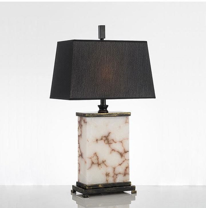 Contemporary Marble & Fabric Table Lamp