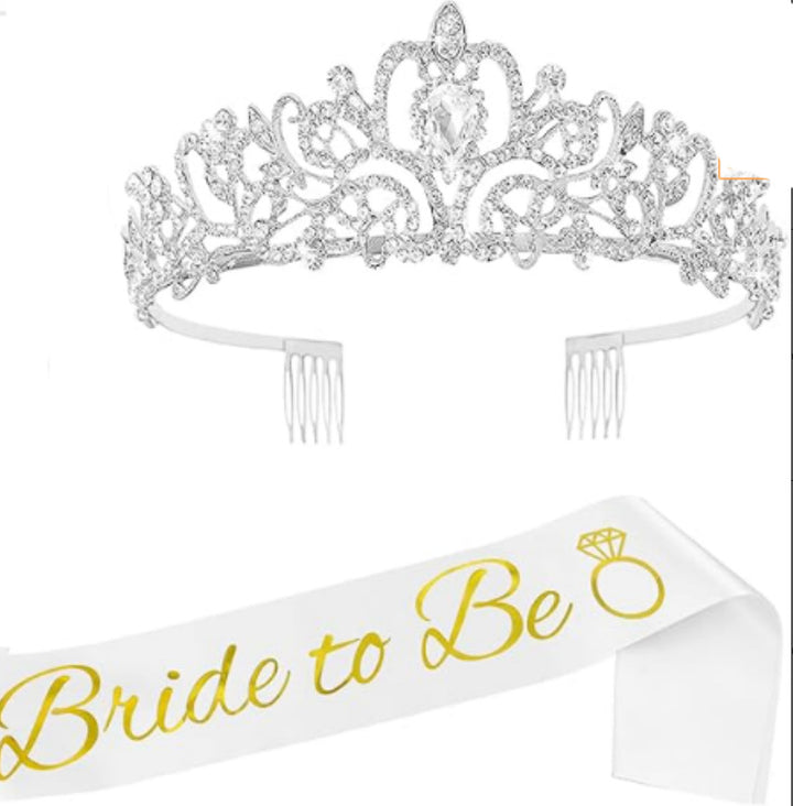Women Elegant Tiara with Personalized Sash Kalsten