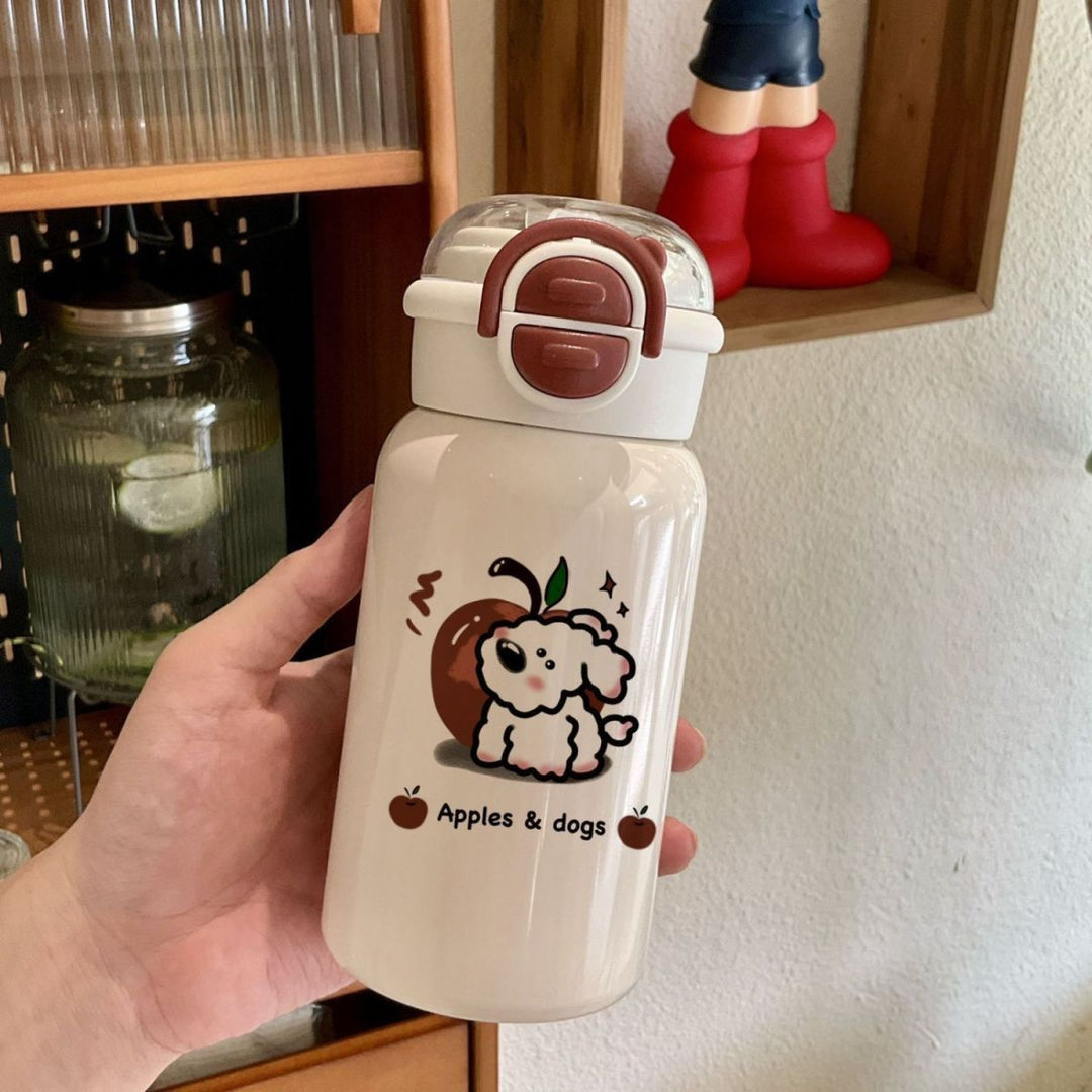 Ladies drinking bottle with cute animal design and innovative closure system Kalsten