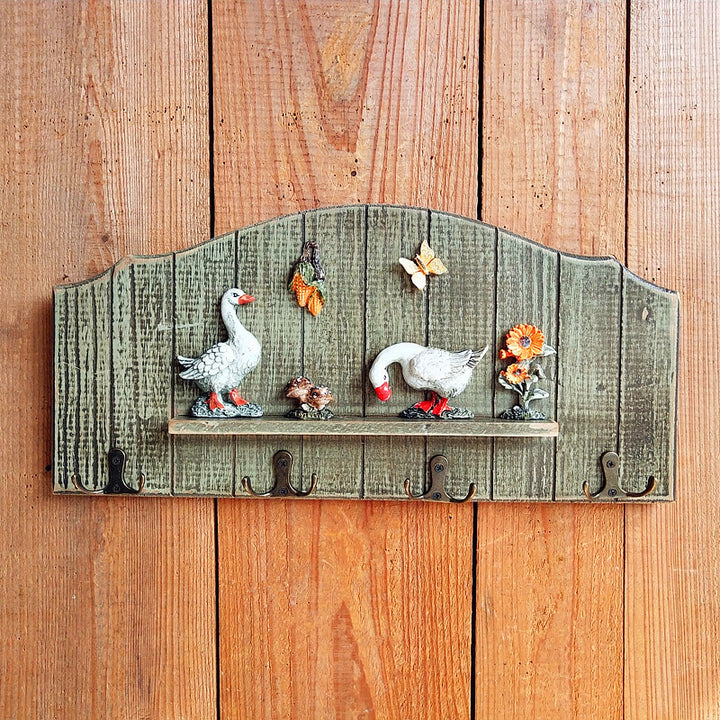 Decorative Bird-Theme Wall Hook Rack