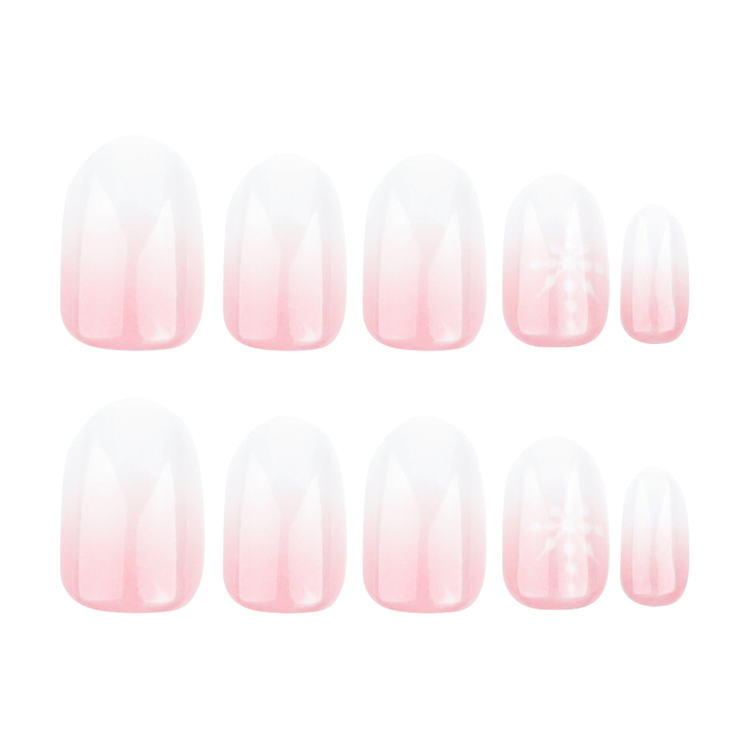 Artful Nail Extensions with Glitter and Snowflake Design Kalsten