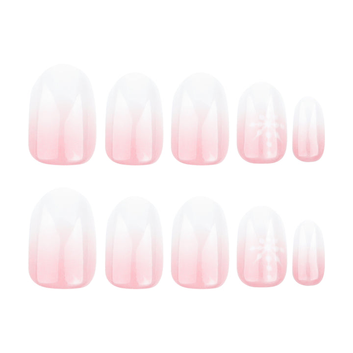Artful Nail Extensions with Glitter and Snowflake Design Kalsten