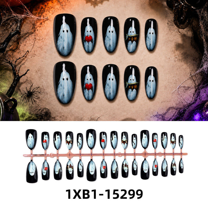 Acrylic nail set with creative Halloween motifs Kalsten