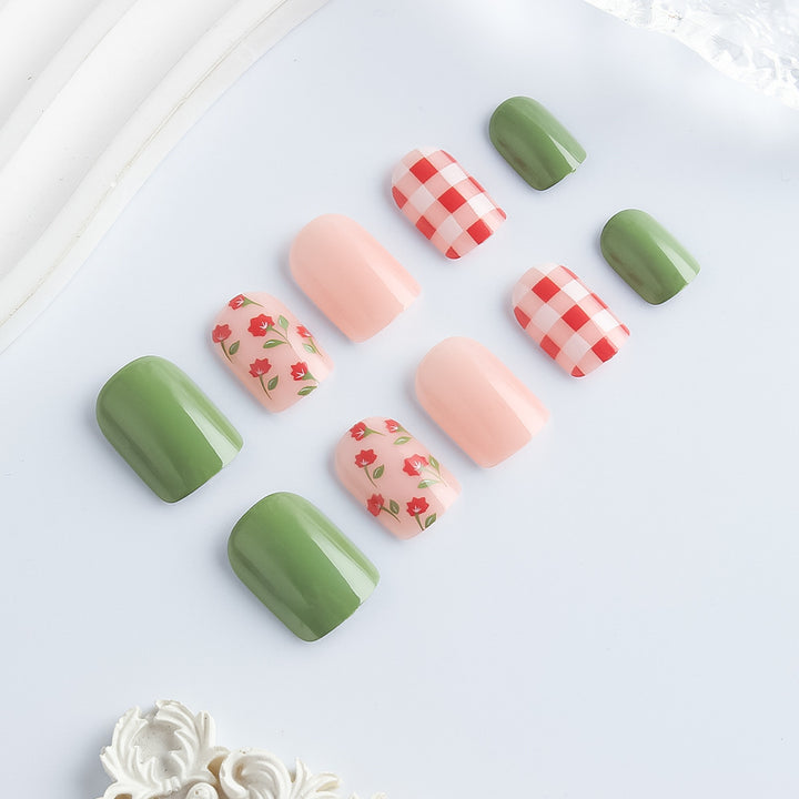 Creative Floral Design Press-On Nail Art Kalsten