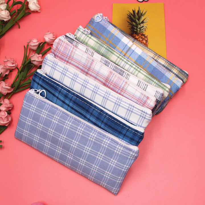 Stylish Plaid Pencil Case Kalsten