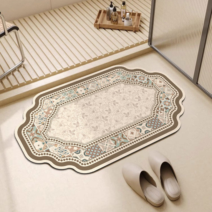 Elegant Floral Design Bath Mat