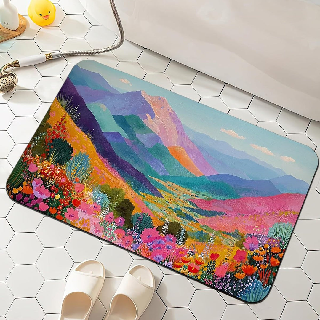 Floral-Patterned Comfort Bath Mat Kalsten