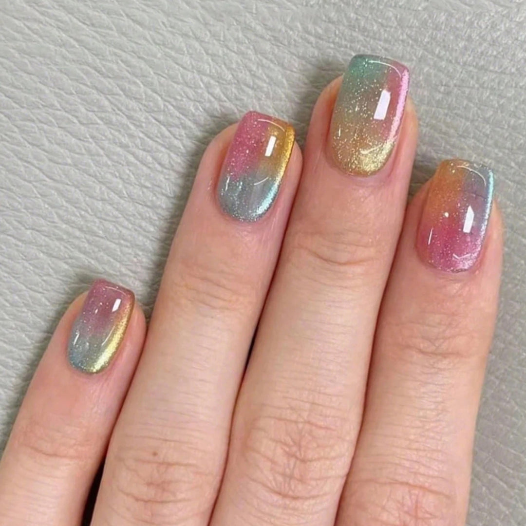Artificial Nail Set with Shimmering Ombre Effect Kalsten
