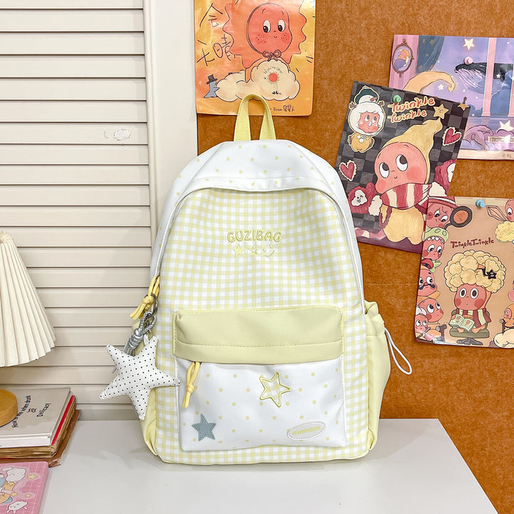 Charming Checked Pattern Backpack Kalsten