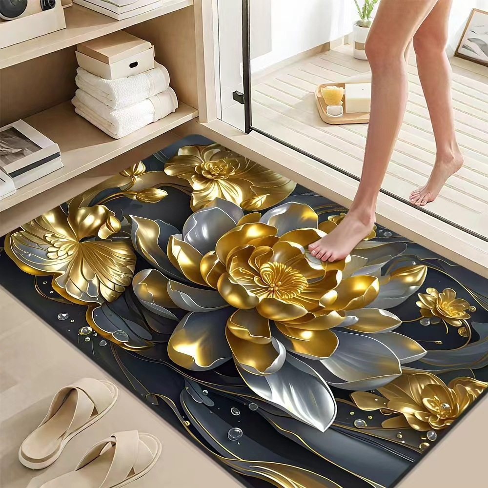 Elegant Lotus Flower Bath Mat Kalsten