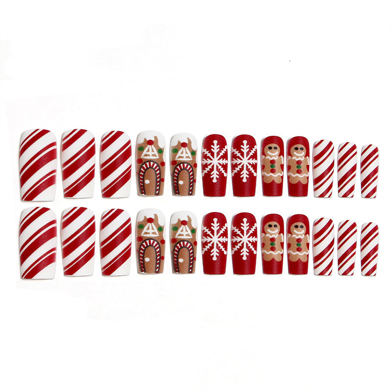 Festive artificial nails with winter motifs Kalsten