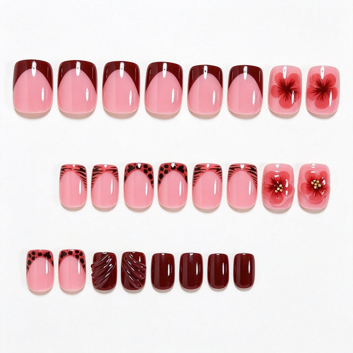 Decorative Floral Press-On Nail Art Set Kalsten