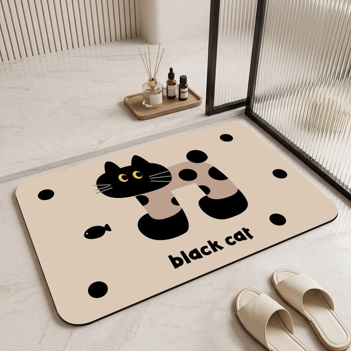 Playful Cat-Themed Indoor Mat