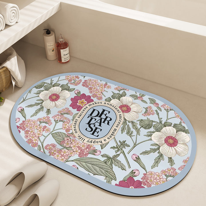 Oval Floral Bath Mat Kalsten