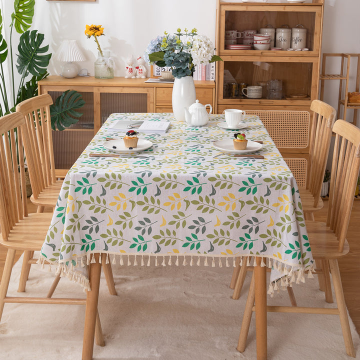 Leaf Print Decorative Tablecloth