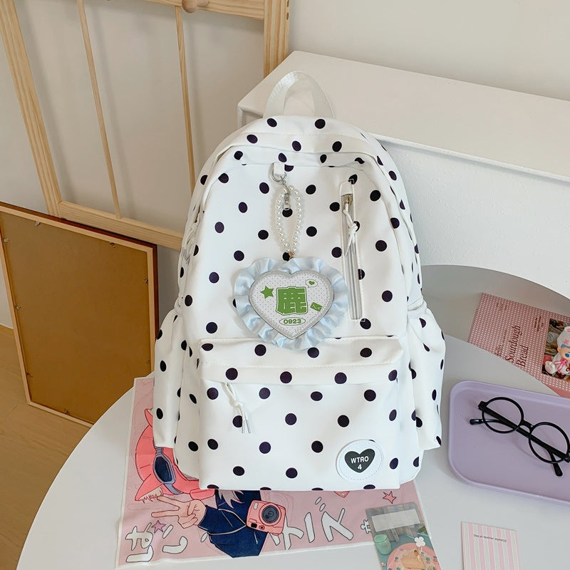 Polka Dot Patterned School Backpack