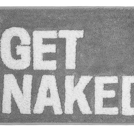Plush Bath Mat with Motivational Phrase