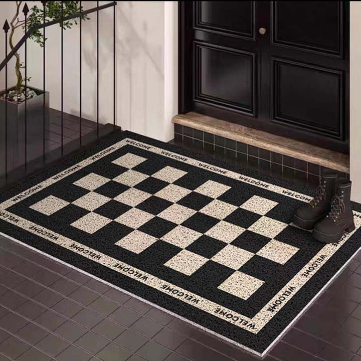 Decorative Checkered Entrance Mat