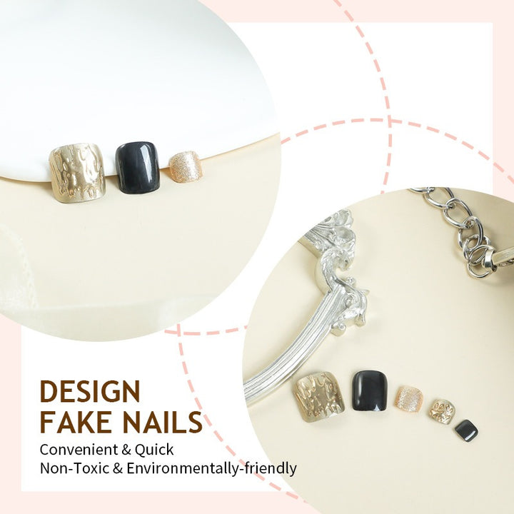 Artificial nail set with shine and texture variations Kalsten