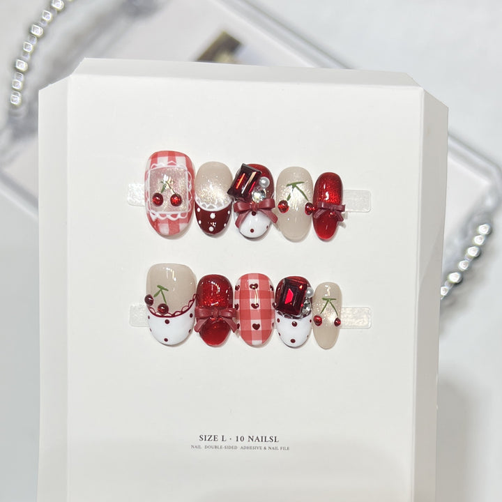 Glittery Press-On Nail Art Set with Snowflake Design Kalsten